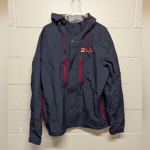 Red Bull Distribution Company Windbreaker Navy Hooded Outdoor Jacket Men's Large